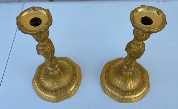Stel verguld bronzen kandelaars