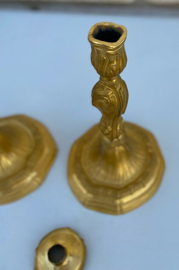 Stel verguld bronzen kandelaars