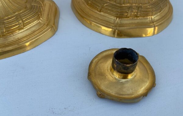 Stel verguld bronzen kandelaars