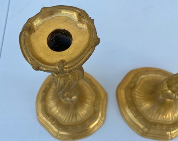 Stel verguld bronzen kandelaars