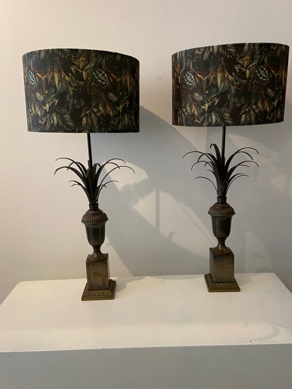 Stel staande schemerlampen met palmmotief