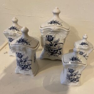 Set van 5 Delfts aardewerken potten