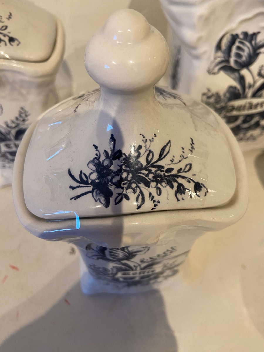 Set van 5 Delfts aardewerken potten - Afbeelding 5