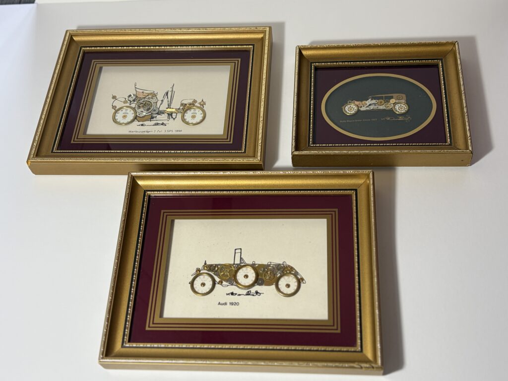 Drie steampunk kunstwerken