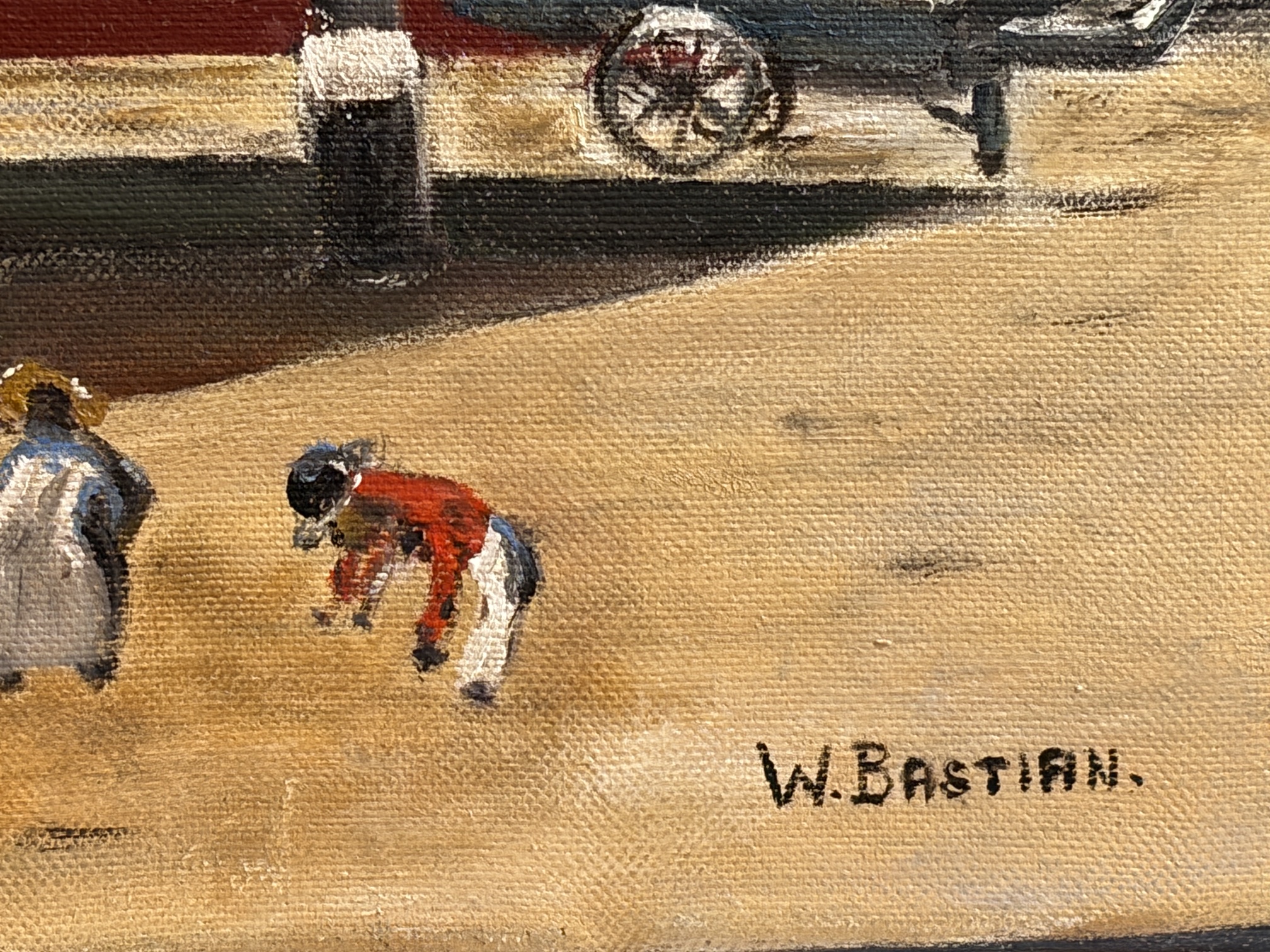 Schilderij van W. Bastian – Amsterdam stadsgezicht - Afbeelding 5