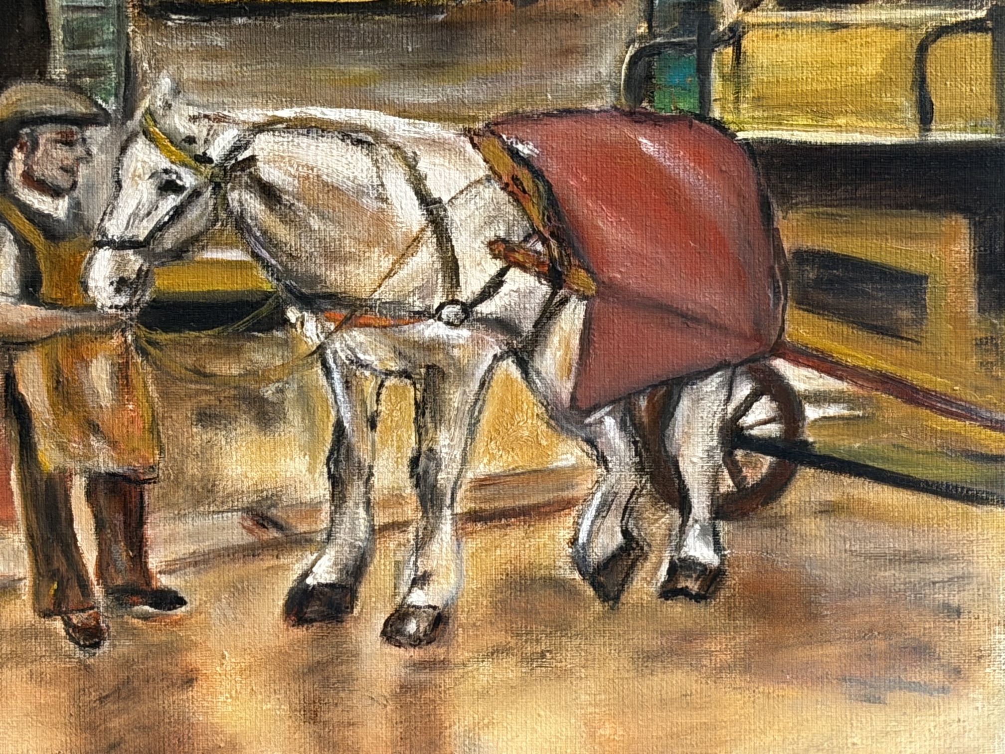 Schilderij van W. Bastian – Amsterdam stadsgezicht - Afbeelding 4