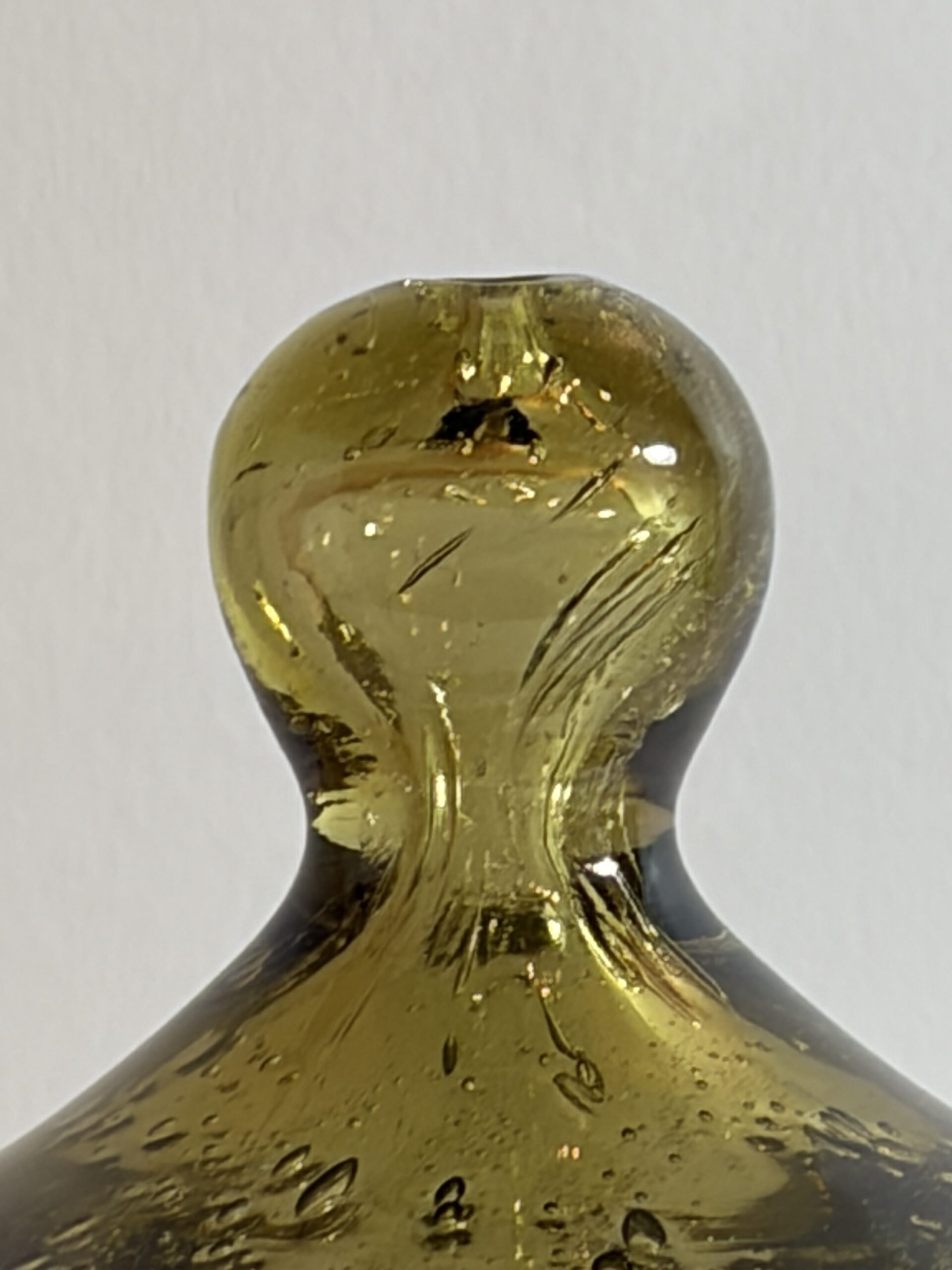 Vintage bullé glazen bonbonnière met deksel — vermoedelijk Biot, Frankrijk - Afbeelding 7