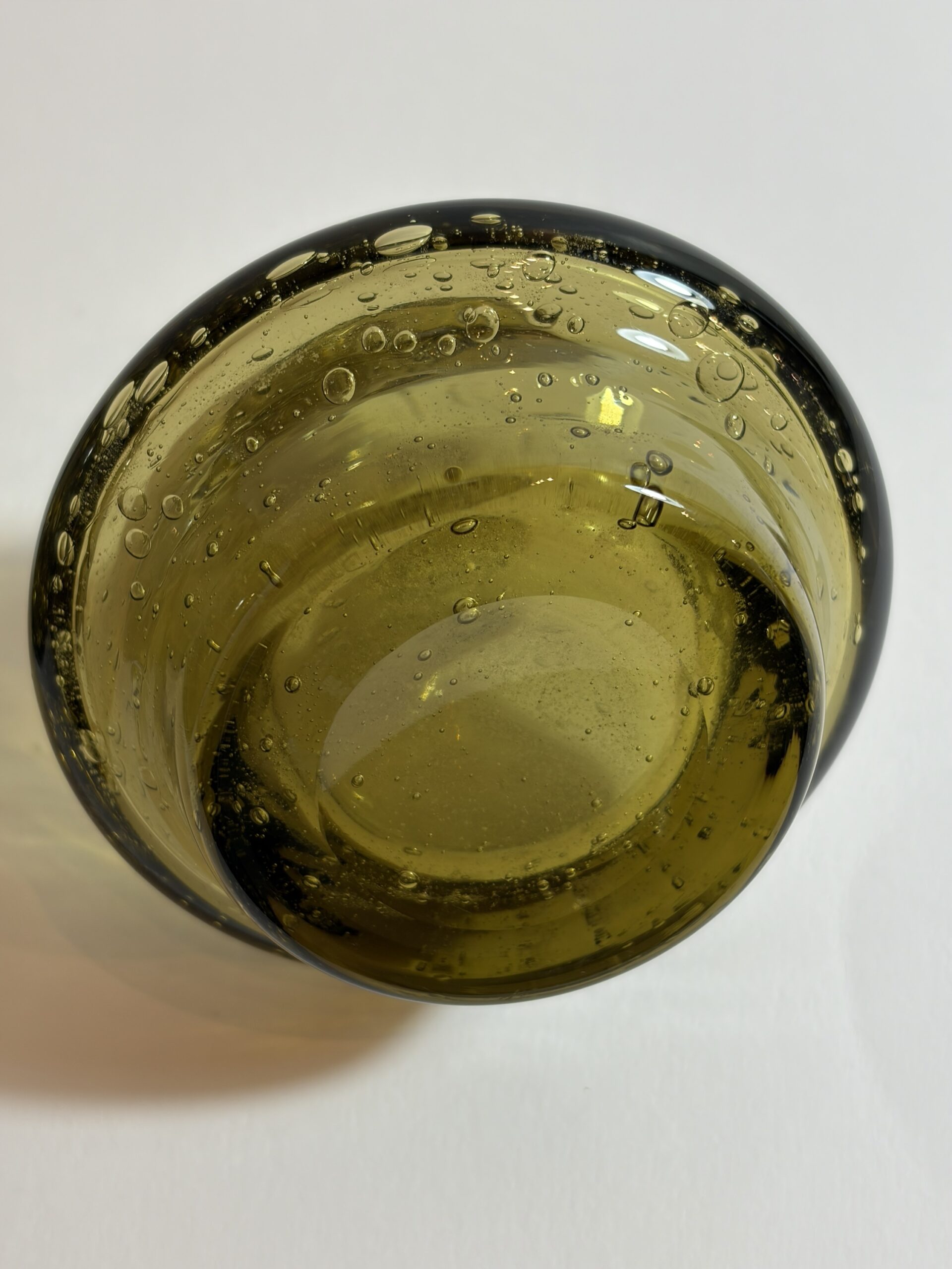 Vintage bullé glazen bonbonnière met deksel — vermoedelijk Biot, Frankrijk - Afbeelding 8