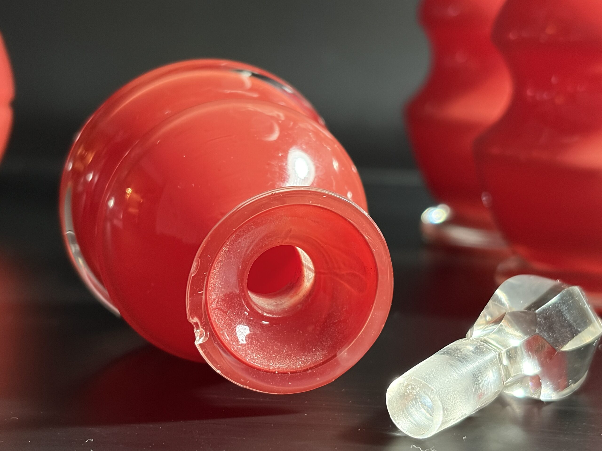 Prachtige set van 5 antieke glazen parfumflessen – Jaren 1920-1930 - Afbeelding 17