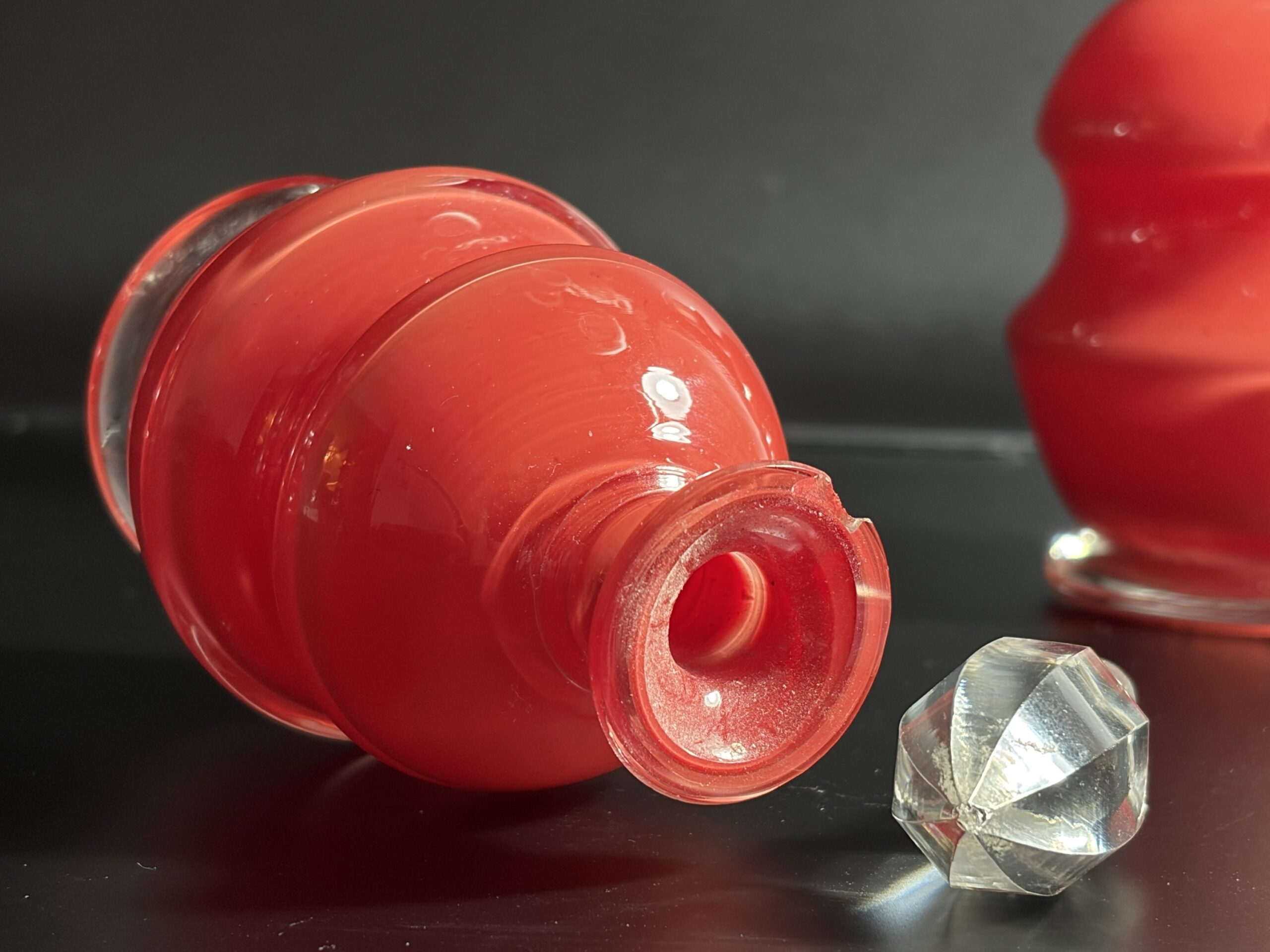 Prachtige set van 5 antieke glazen parfumflessen – Jaren 1920-1930 - Afbeelding 14
