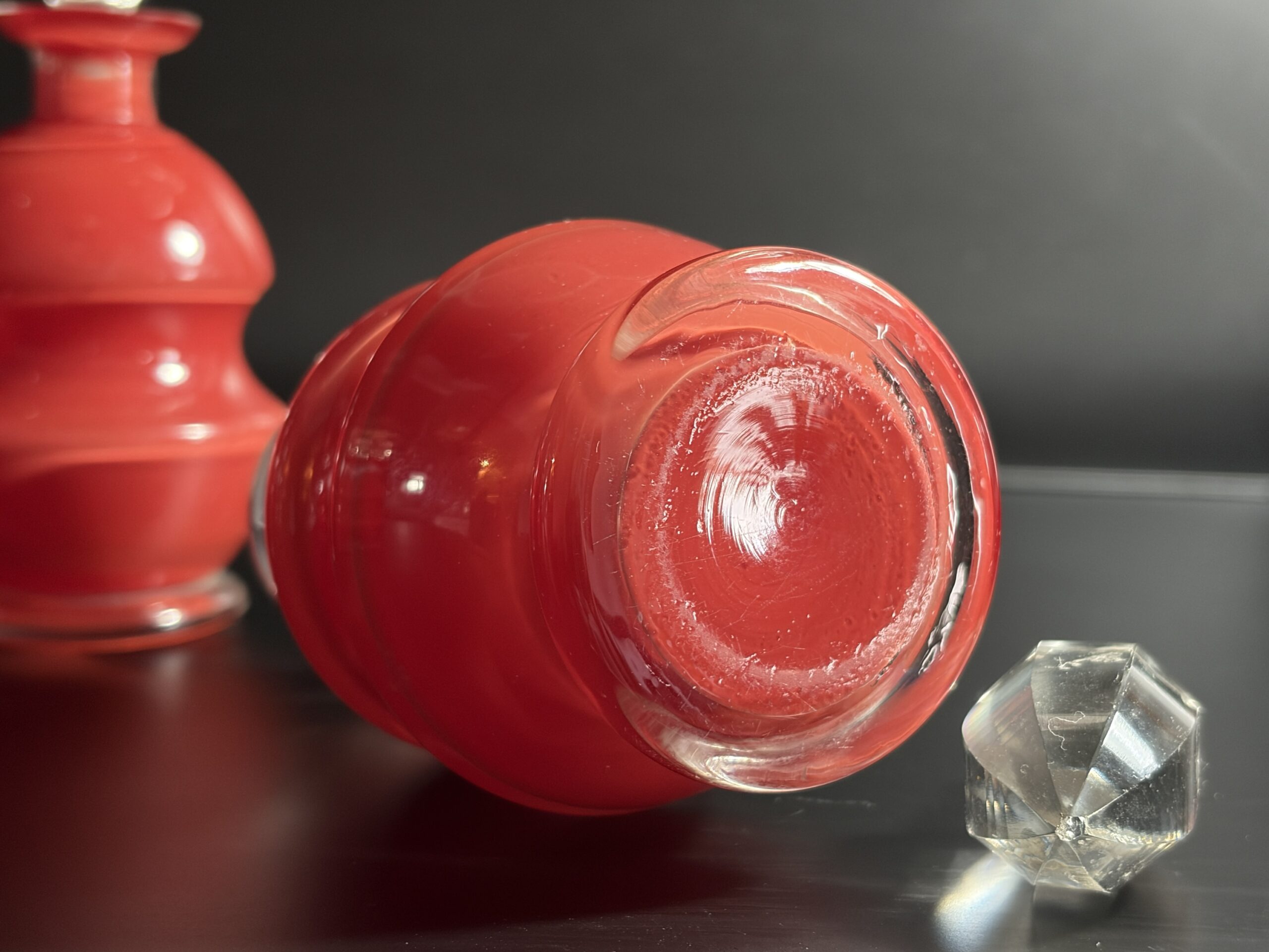 Prachtige set van 5 antieke glazen parfumflessen – Jaren 1920-1930 - Afbeelding 12